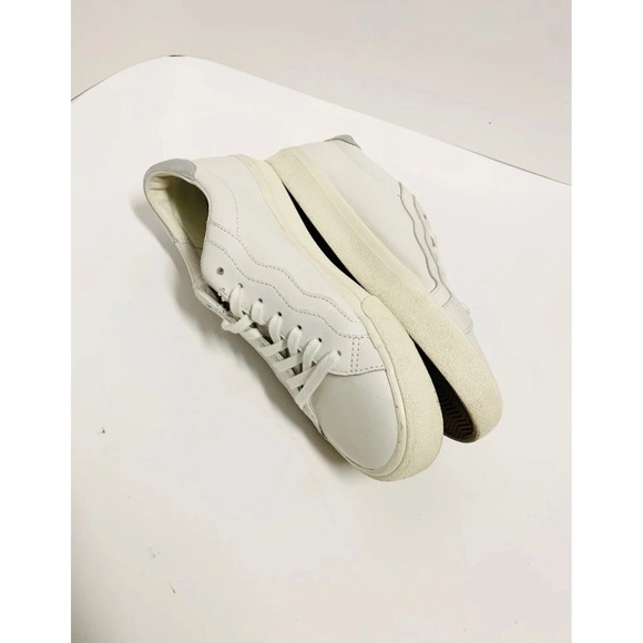 Madewell MWL Sidewalk low-top leather white silver sneakers unisex - Picture 8 of 11